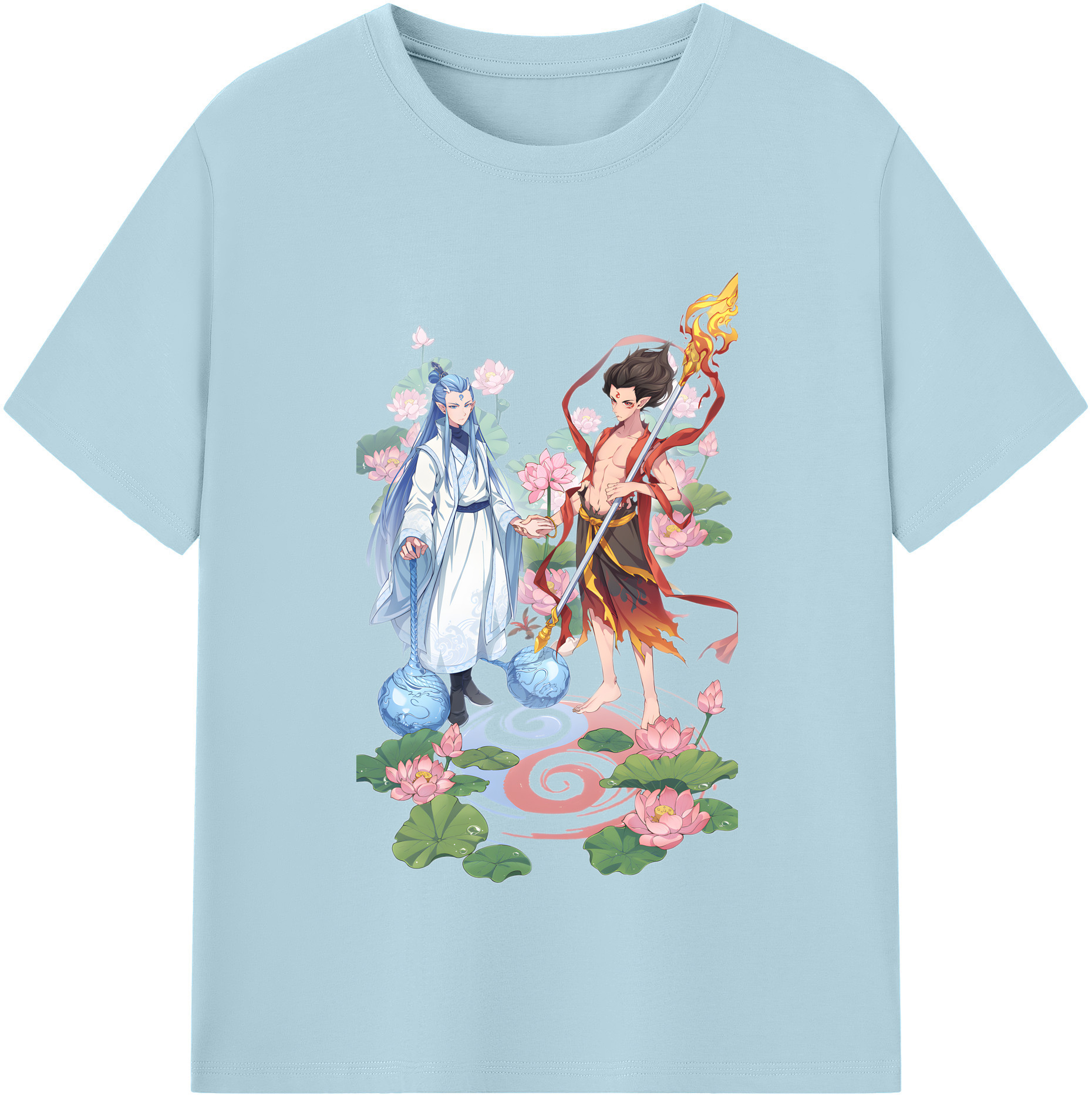 （画像用） Ne Zha 2 ナタ 魔童の大暴れ 綿100％半袖Tシャツ（フロントプリント）